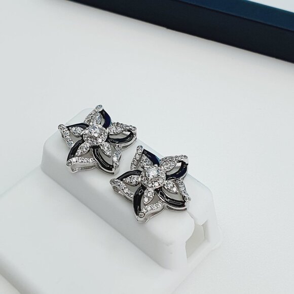 "925 Sterling Silver Cubic Zirconia Earrings, UU1P6A6098 - Picture 9 of 10